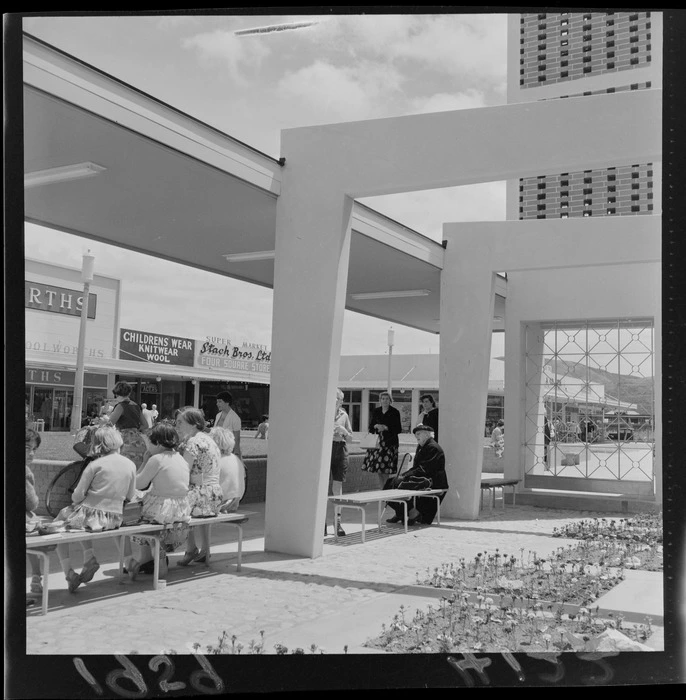 Naenae Post Office opening with unidentified women and children sitting