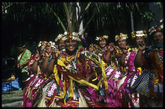 Tuvalu women performing at the 8th Festival of Pacific Arts, Noumea