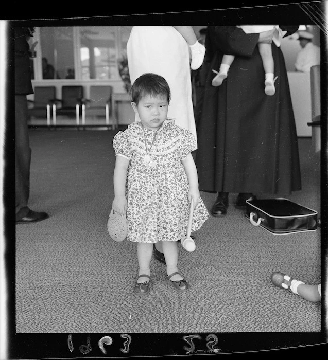 Chinese orphan Virginia Maria Desmond at Wellington Airport