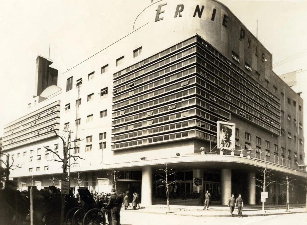 Military Service, World War II; Japan; Takarazuka theatre, renamed Ernie Pyle Theater and used as American GHQ 1945-1955