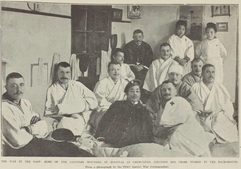 THE WAR IN THE EAST: SOME OF THE JAPANESE WOUNDED IN HOSPITAL AT