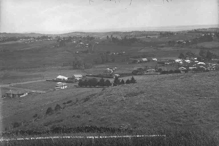 Showing a panoramic view taken from the slopes of Mount Albert