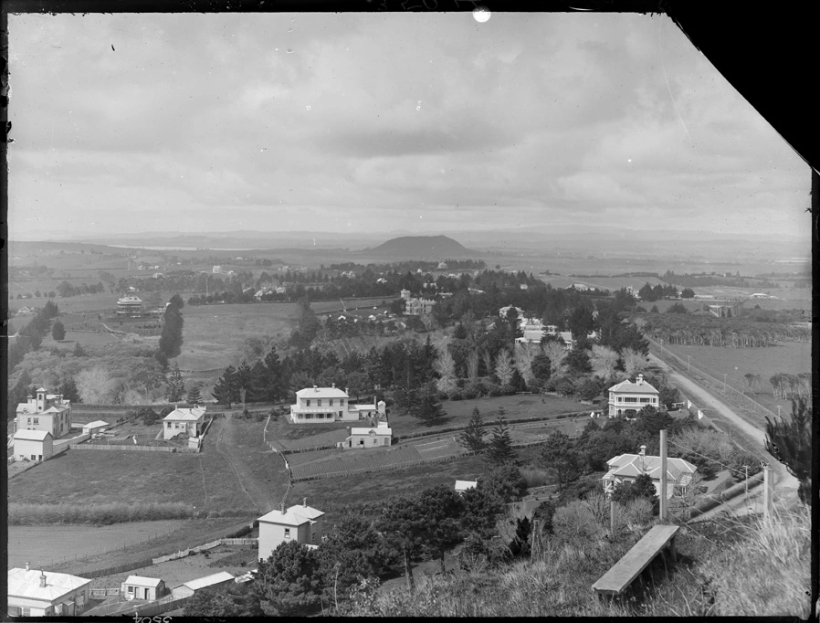 Looking east from Mount Hobson towards Mount Wellington showing Remuera