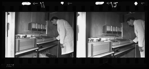 I. Kirkpatrick with television equipment