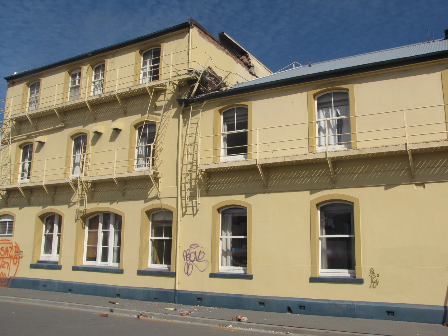 Damage to Coker's Hotel