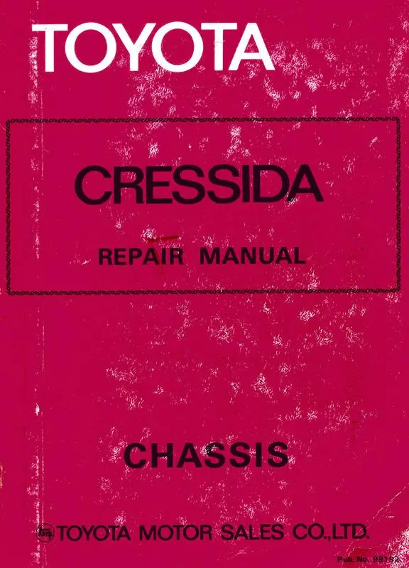 Toyota Cressida Chassis Repair Manual | Record | DigitalNZ