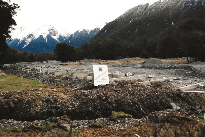 Fiordland Heritage - Cascade Creek Camp after the flooding, Eglinton Valley