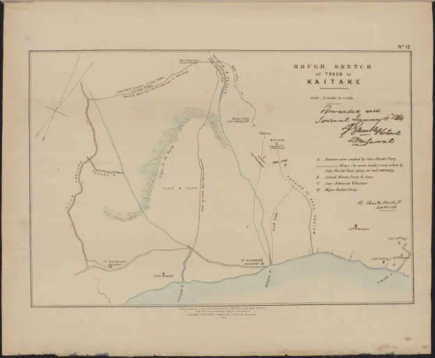 Rough sketch of track to Kaitake | Record | DigitalNZ
