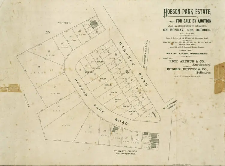 Hobson Park Estate, for sale by auction at Arthur's Mart on Monday, 30th October at noon
