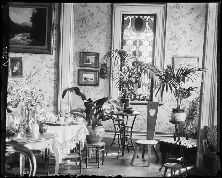 Drawing Room in The Avenue, Karangahape Road, 1904