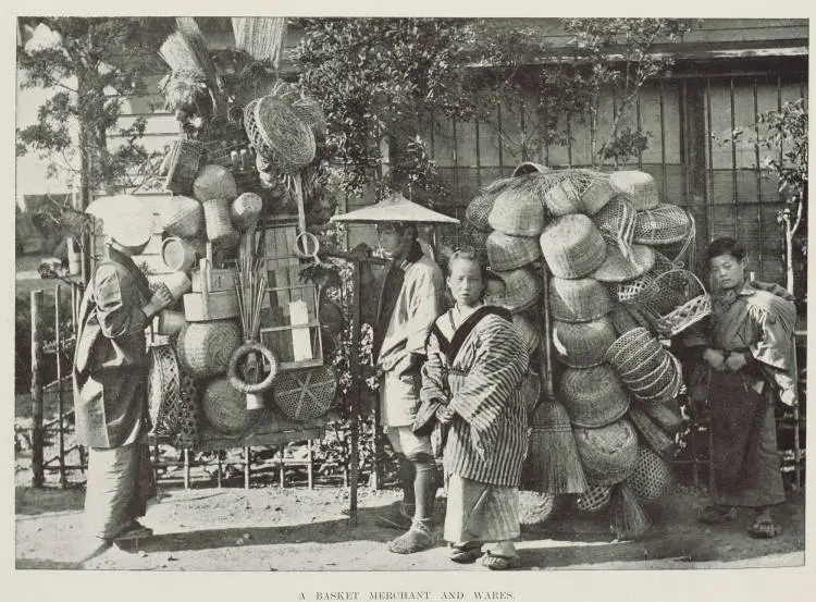 A basket merchant and wares