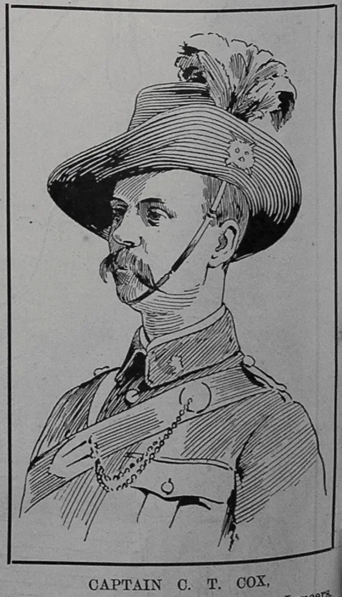 Captain C. T. Cox. Commanding the New South Wales Lancers