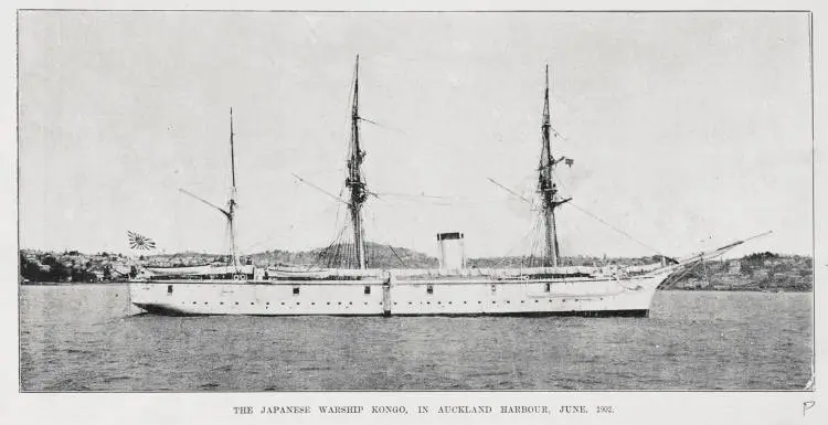 The Japanese warship 'Kongo' in Auckland harbour, June 1902
