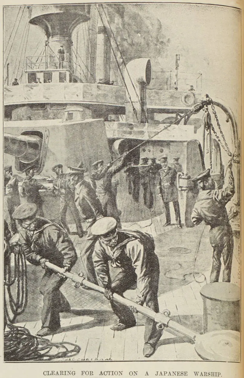 Clearing for action on a Japanese warship