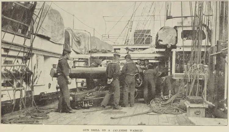 Gun drill on a Japanese warship