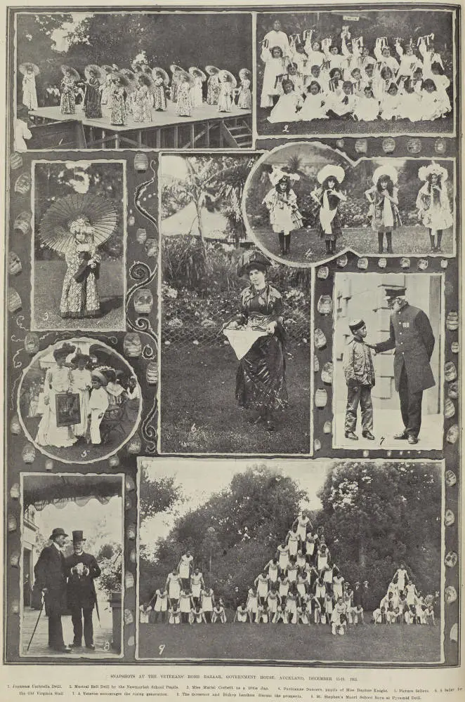 Snapshots at the Veterans' Home Bazaar, Government House, Auckland, December 15-19, 1903