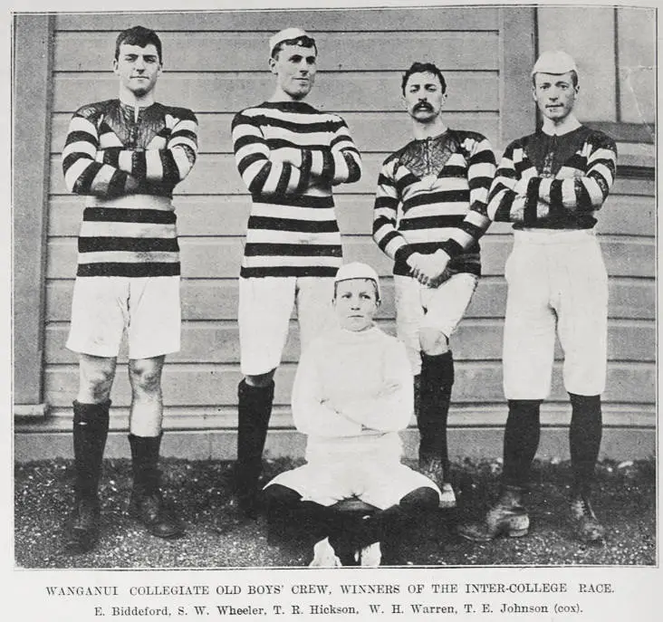 Wanganui Collegiate Old Boys' Crew, winners of the inter-college race