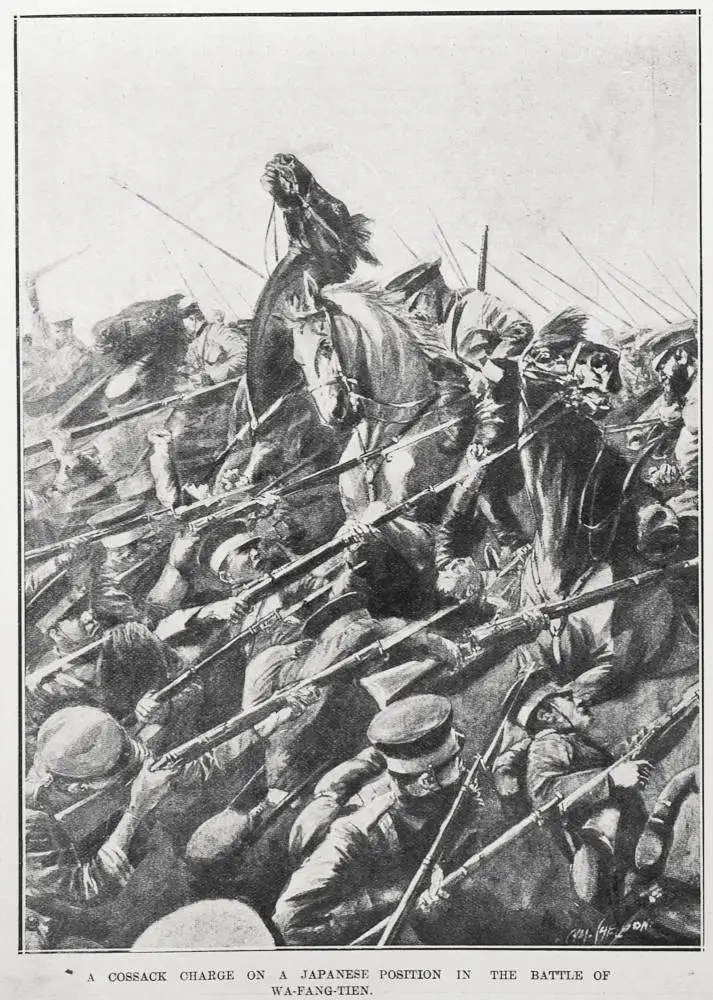 A COSSACK CHARGE ON A JAPANESE POSITION IN THE BATTLE OF WA-FANG-TIEN