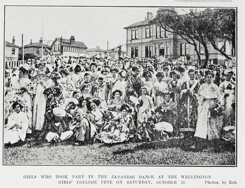 Girls Who Took Part In The Japanese Dance At The Wellington Girls' College Fete On Saturday, October 29