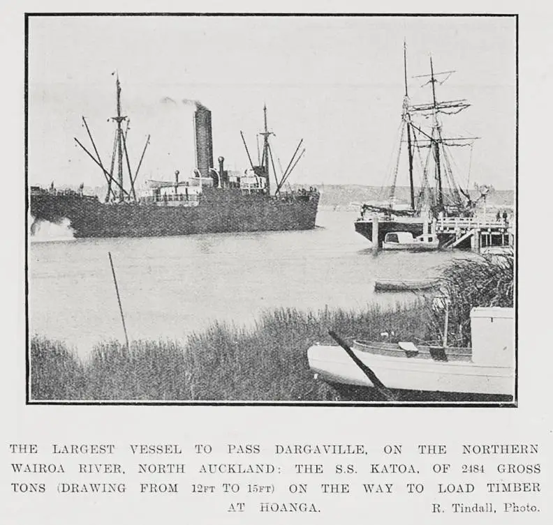 The largest vessel to pass Dargaville, on the Northern Wairoa River ...