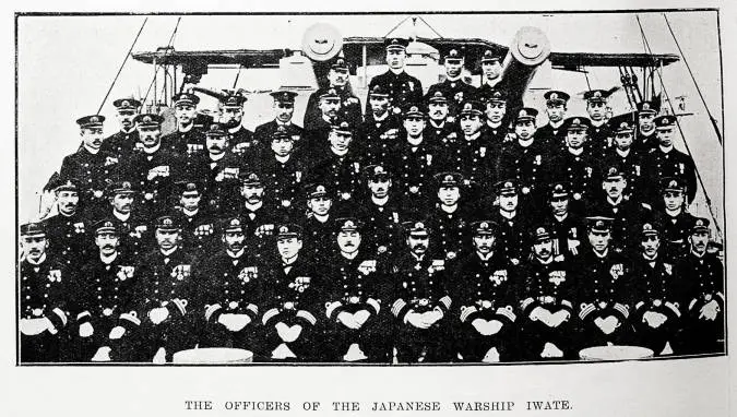 The officers of the Japanese warship Iwate