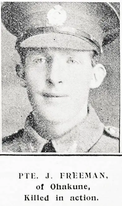 Pte. J. Freeman, of Ohakune, killed in action | Record | DigitalNZ