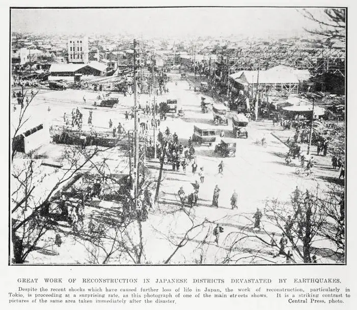 Great work of reconstruction in Japanese districts devastated by earthquakes