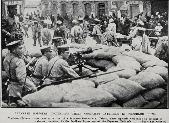 Japanese Soldiers Protecting Their Country's Interests In Troubled China