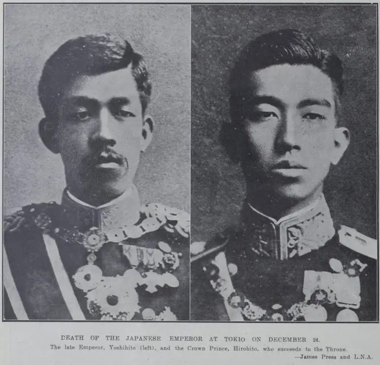 Death of Japanese Emperor at Tokyo on December 24