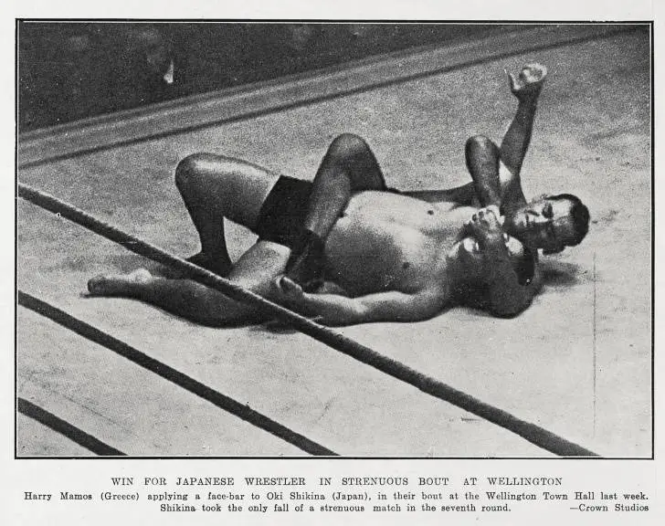 Win for Japanese wrestler in strenuous bout at Wellington