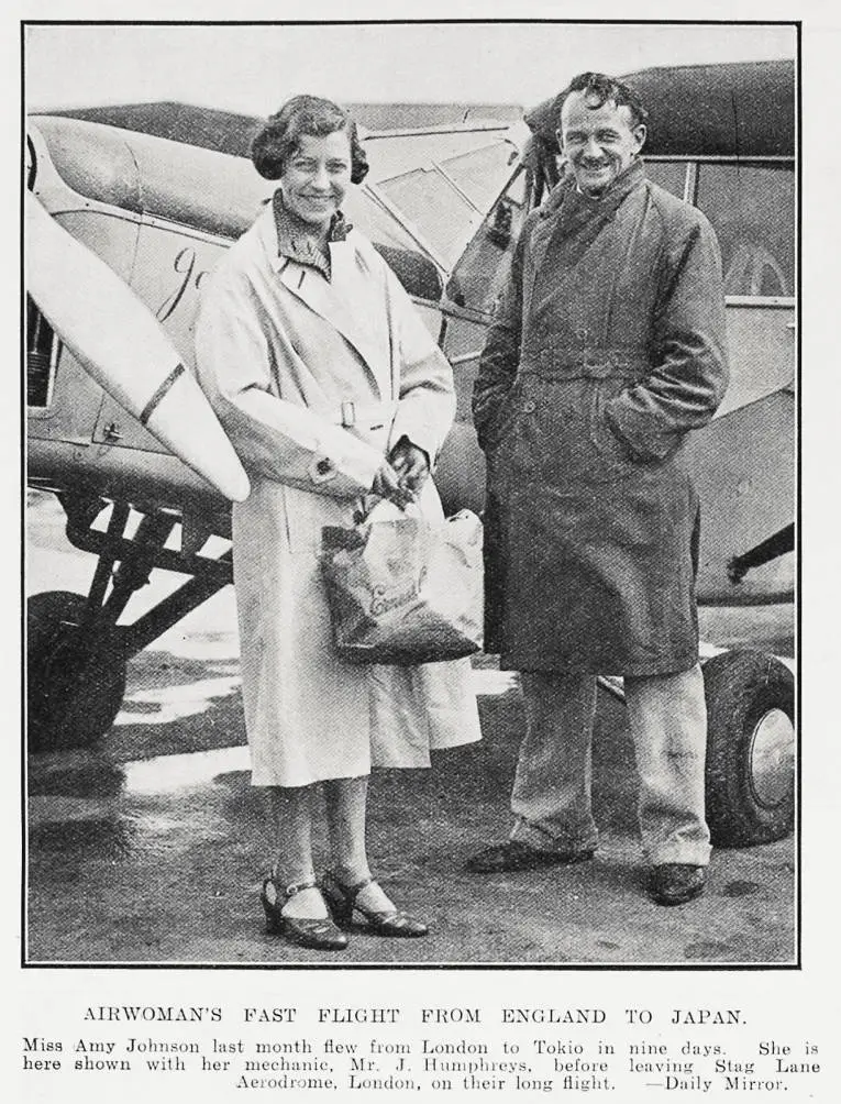 Airwoman's fast flight from England to Japan