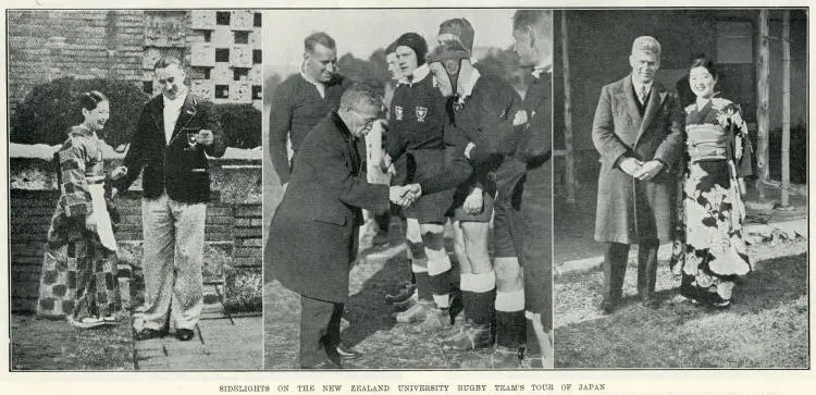 Sidelight on the New Zealand University rugby team's tour of Japan