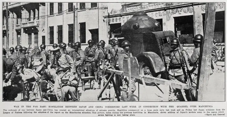 War in the far East: hostilities between Japan and China commenced last week in connection with the quarrel over Manchuria