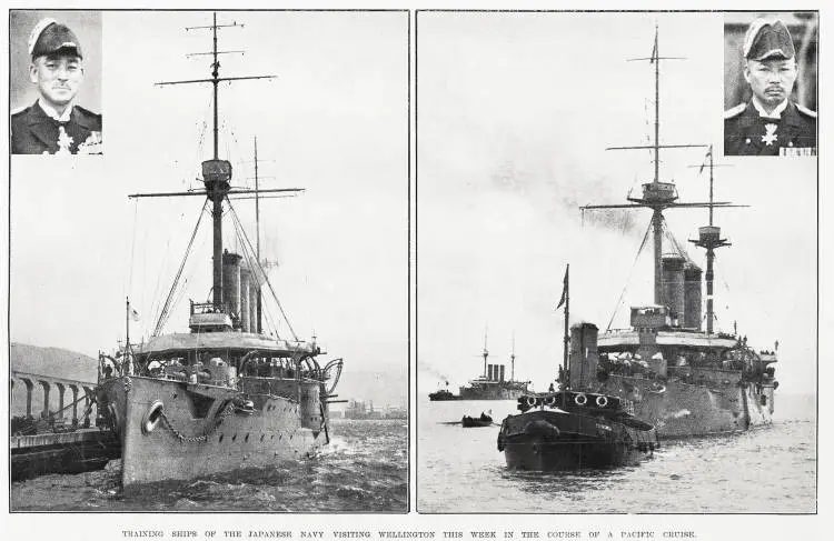 Training ships of the Japanese navy visiting Wellington this week in the course of a Pacific cruise