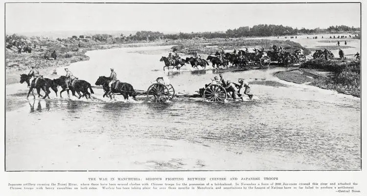 The war in Manchuria: serious fighting between Chinese and Japanese troops