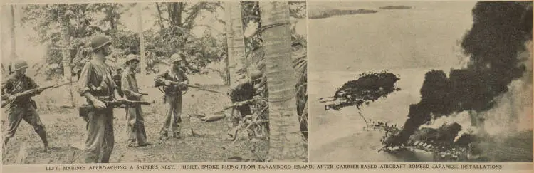 Successful American landing at Guadalcanal in the southern Solomon Islands