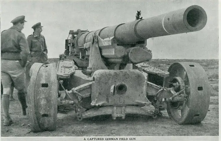 A captured German field gun