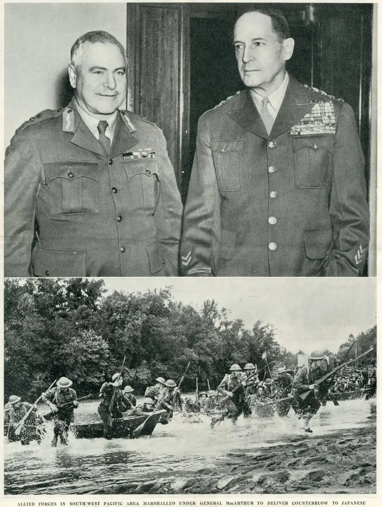 Allied forces in South-west Pacific area marshalled under General MacArthur to deliver counterblow to Japanese