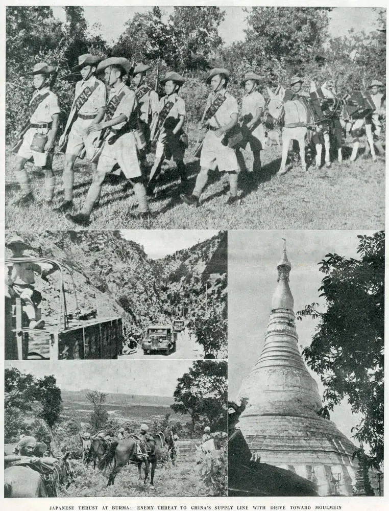 Japanese thrust at Burma: enemy threat to China's supply line with drive toward Moulmein