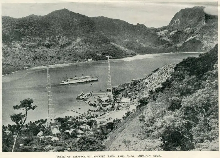Scene of ineffective Japanese raid: Pago Pago, American Samoa