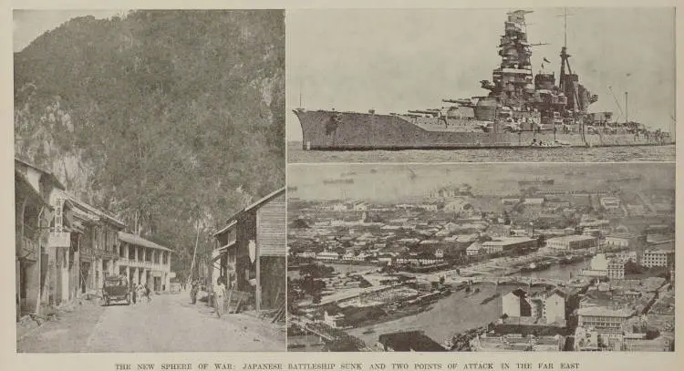 The new sphere of war: Japanese battleship sunk and two points of attack in the Far East