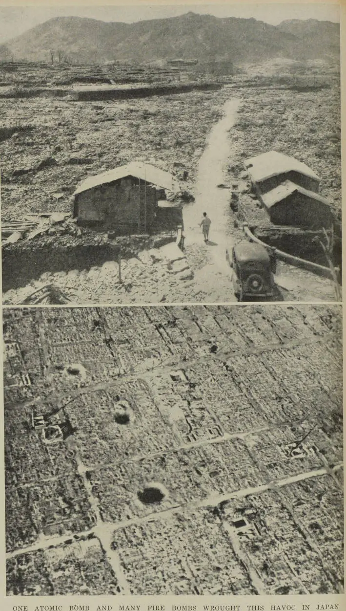 One atomic bomb and many fire bombs wrought this havoc in Japan