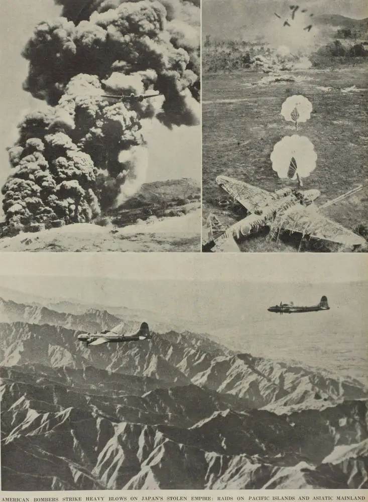 American bombers strike heavy blows on Japan's stolen empire: raids on Pacific islands and Manchuria