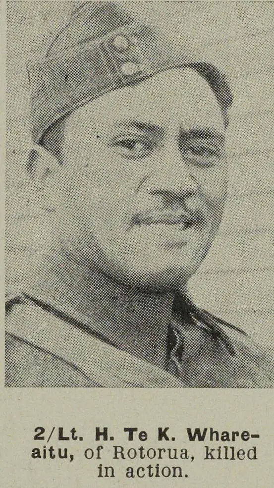 Second Lieutenant H. Te K. Whareaitu, of Rotorua, killed in action