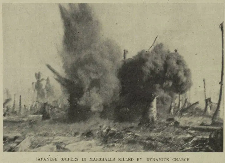Japanese snipers in Marshalls killed by dynamite charge