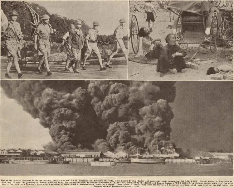 1942 sees grave Empire reverse in Far East with loss of Singapore, Malaya and Burma