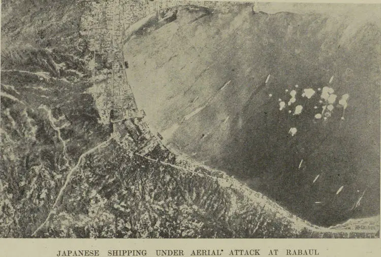 Japanese shipping under aerial attack at Rabaul