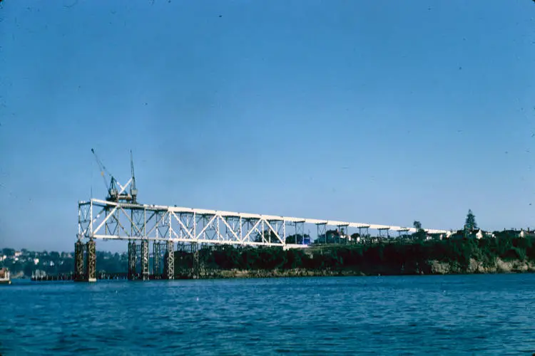 Northern anchorage at Northcote Point looking northwest towards Birkenhead, 1958