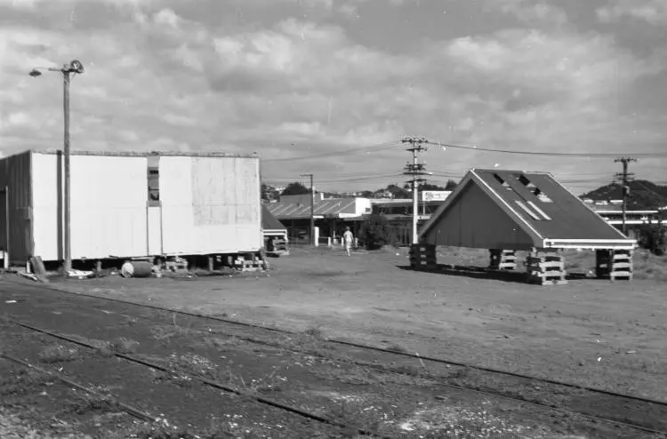 Glen Eden goods shed awaiting removal.