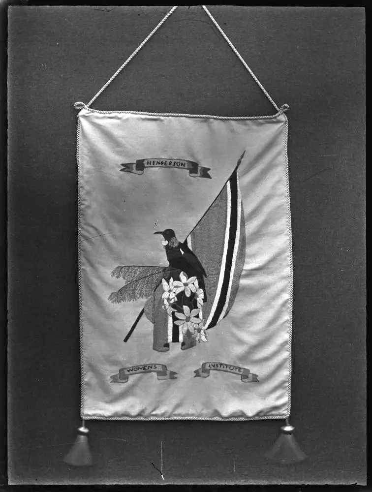 Banner for Henderson Women's Institute. Record DigitalNZ